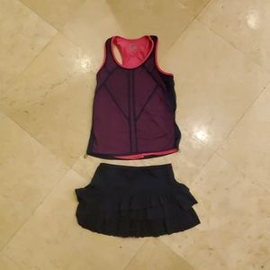 Lucky in Love Pink and Blue Skirt/Tank Tennis Set